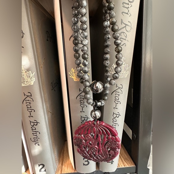 LABRADORITE + HEMATITE NATURAL STONES NECKLACE - Picture 16 of 16